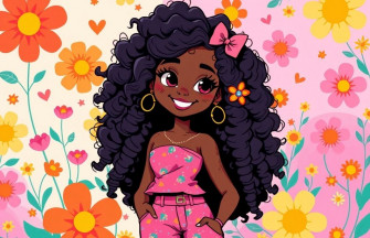 Pretty Black Girl Cartoon Wallpaper