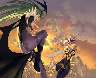 Morrigan Aensland Vs Reina Abeja Wallpaper