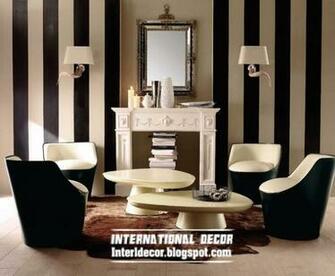Black And White Striped Wallpaper In The Interior