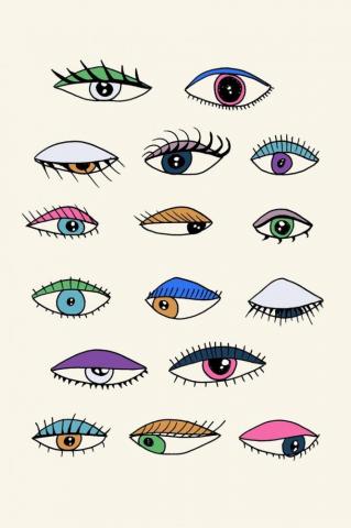 Abstract Eyes Printable Art Modern Print Funny