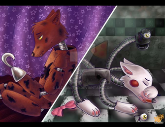 Foxy And Mangle By Lazurastar