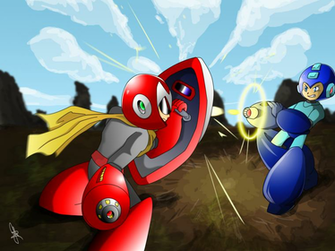 Protoman Vs Megaman By Exleydragon