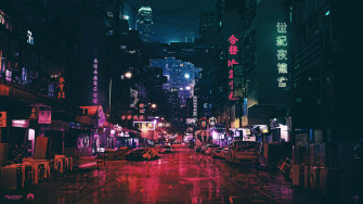Cyberpunk Night Street Wallpaper