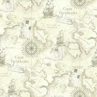 Arthouse Navigator Cartography Vintage Nautical Map Wallpaper