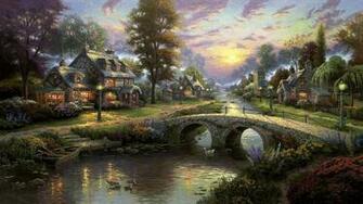 Village Stream HD Desktop Wallpaper Widescreen High Definition