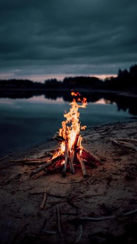 Bonfire Fire Flame Wallpaper QHD Samsung