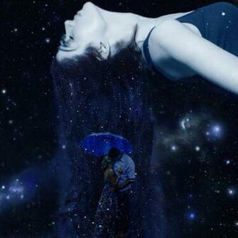 Love Umbrella Space Stars Kissing Universe Sleeping HD