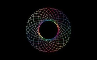 Abstract Circle Ring Flowers Rainbow Volume Line HD Wallpaper