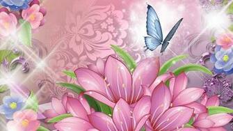 Flowers And Butterfly HD Wallpaper Background Image