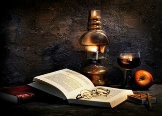 Still Life Old Book Desktop Wallpaper
