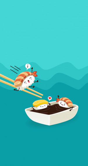 Sushiwallpaper Divertido Kawaii Wallpaper Cute