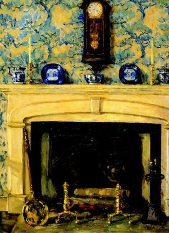 Blue Chinoiserie Wallpaper White In Art