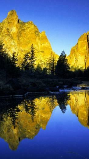 Mountains River Reflectian iPhone 6s Plus Wallpaper HD
