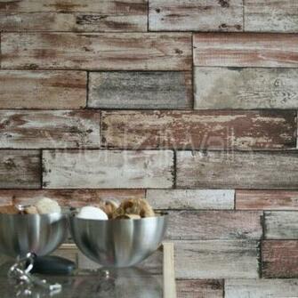 Wood Scrapwood Reclaimed Wallpaper Beige Brown Tones Striped