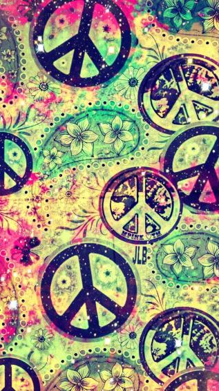 Floral Peace Sign Galaxy Wallpaper Androidwallpaper