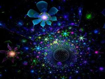 Fractal Light Blue Flower Wallpaper