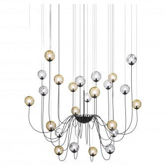 Vistosi Puppet Pendant Light 24p In Multicolor With Matt Black Frame Wallpaper