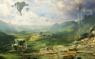 Fantasy Landscape Wallpaper Stock Photos