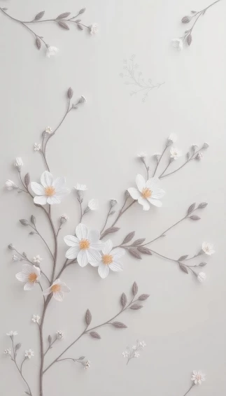 Grey Floral Wallpaper
