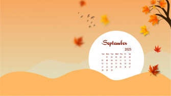 September Desktop Calendar Wallpaper August