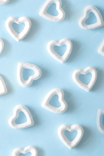 Blue And White Hearts Wallpaper