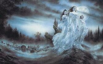 Luis Royo Night Forests Blood Moon Brides Ghosts Fantasy Art Vampires