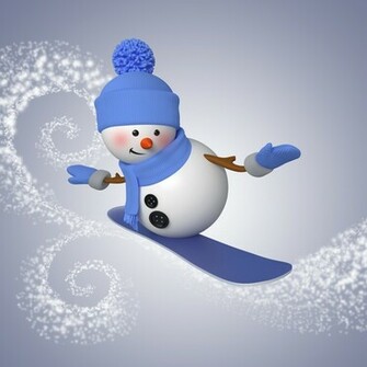 Wallpaper Snowman 3d Cute Christmas New Year Snowboard