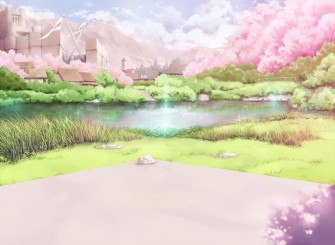 Cherry Blossoms Anime Scenery Wallpaper