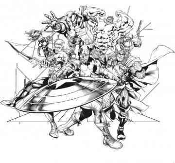 Avengers Black And White