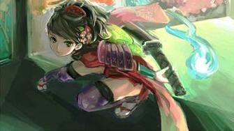 Samurai Anime Girls Ornamented Momohime Wallpaper