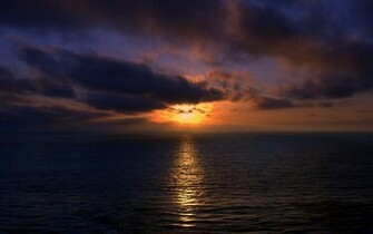 Sunset Over Ocean Wallpaper