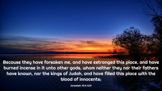 Sunset Estrangement Biblical Quote Wallpaper