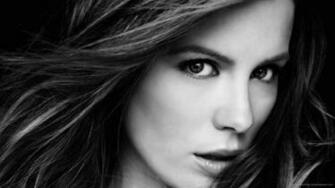 Kate Beckinsale Black And White Portrait Wallpaper