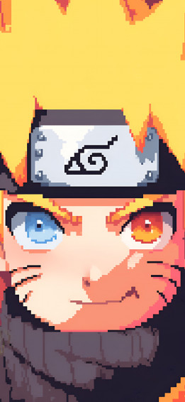 Naruto With Multicolored Eyes Pixel Wallpaper Anime