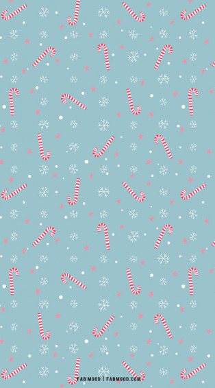 Christmas Aesthetic Wallpaper Candy Cane Snowflake