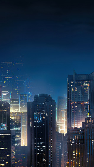 Night City Cityscape Building Scenery 4k Wallpaper iPhone HD Phone