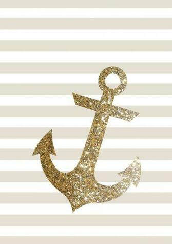 Glitter Anchor Wallpaper In Gold Art