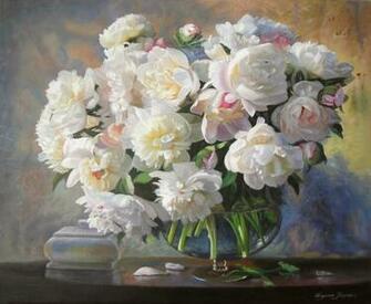 White Peonies Wallpaper