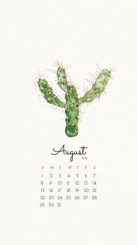 Calendar August Printable With Cute Hand Stock