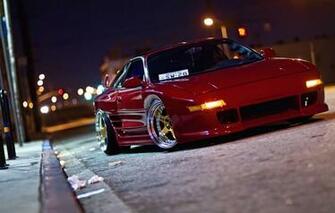 Wallpaper Road Night Lights Street Toyota