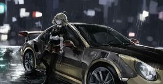 Anime Girls Car Porsche Hashiri Nio Akuma No Riddle