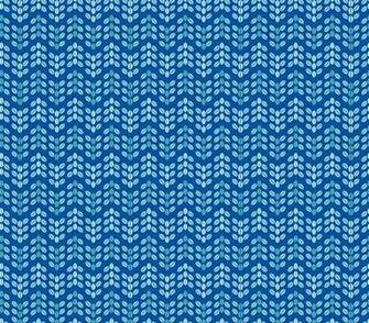 Zig Zag Leaf Blue Mural