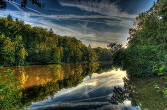 Wallpaper Germany Hessen Lich HDr Nature Scenery Rivers