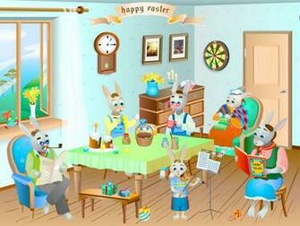 Easter Screensaver Rabbits Fullscreensavers