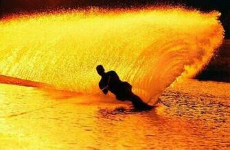 Slalom Water Skiing Sunset Image Pictures Becuo