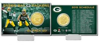 Green Bay Packers Schedule Commemorative Bronze Coin Card By