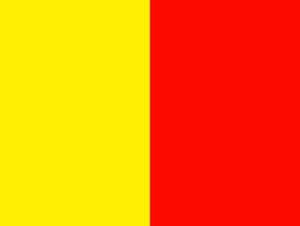 Canary Yellow And Candy Apple Red Solid Two Color Background