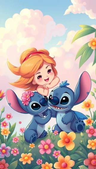 Stitch And Angel Couple Wallpaper