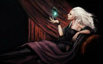 White Hair Elf Claw Nails Fantasy Tattoo