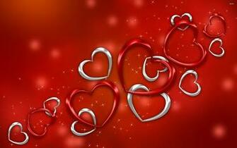 Red And Silver Hearts Wallpaper Holiday